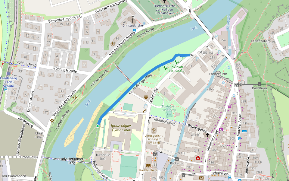 Rocca-di-Papa-Weg walking route map in Landsberg am Lech