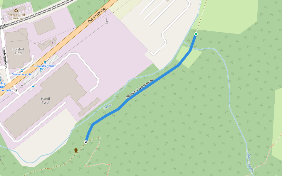 Oberland Wanderweg walking route map in Ötztal Bahnhof