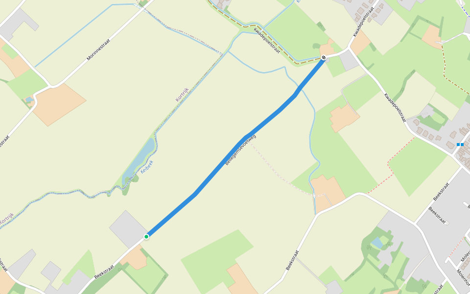 Bellegemsevoetweg walking route map in Zwevegem