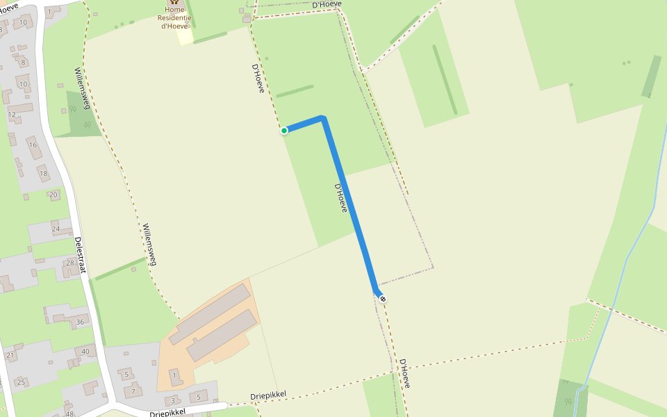 D'Hoeve walking route map in Erpe-Mere