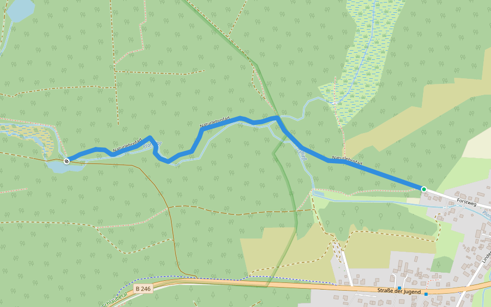 Naturlehrpfad walking route map in Schlaubetal