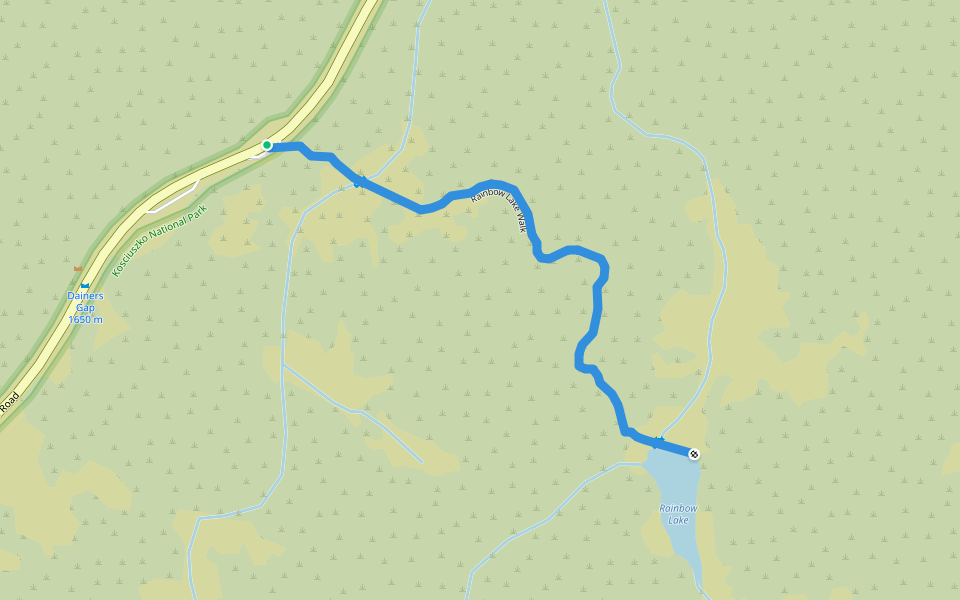 Rainbow Lake Walk walking route map in Wilsons Valley