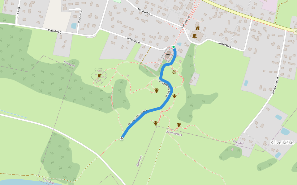 Kunigaikščių takas walking route map in Kernavė