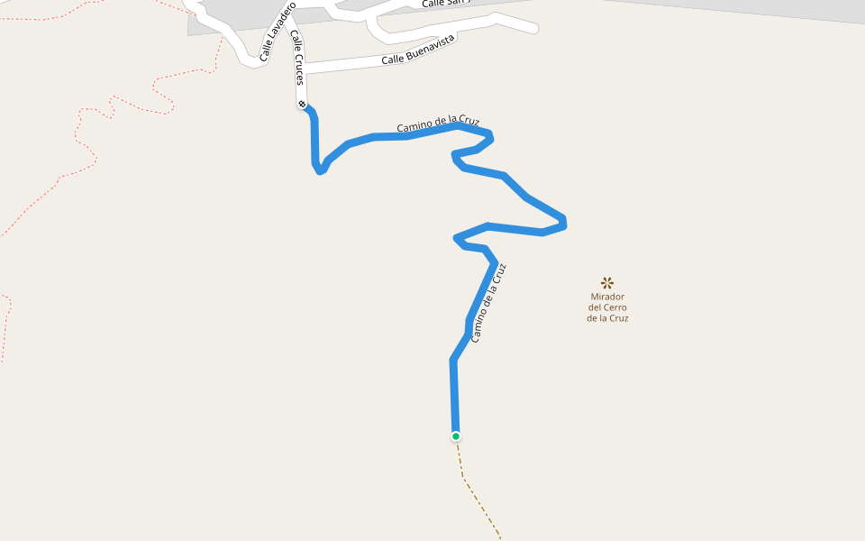 Camino de la Cruz walking route map in Instinción
