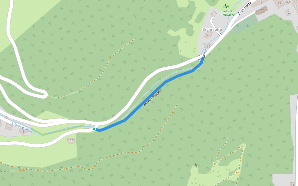 Wiener Wegerl walking route map in Schwarzenbach an der Pielach