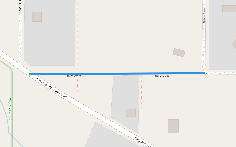 Burt Street walking route map in Wilby