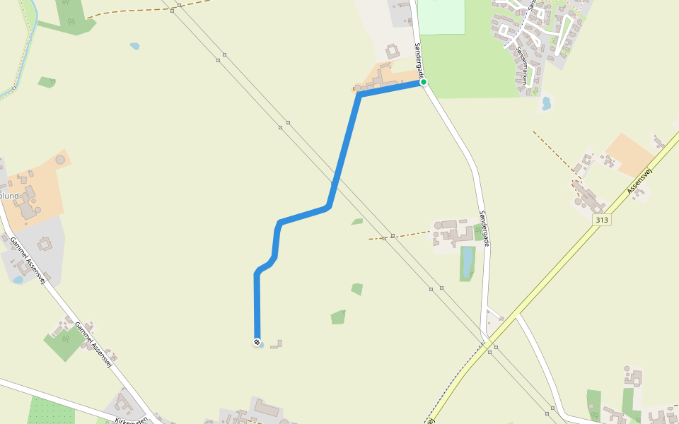 Udby stien walking route map in Nørre Aaby