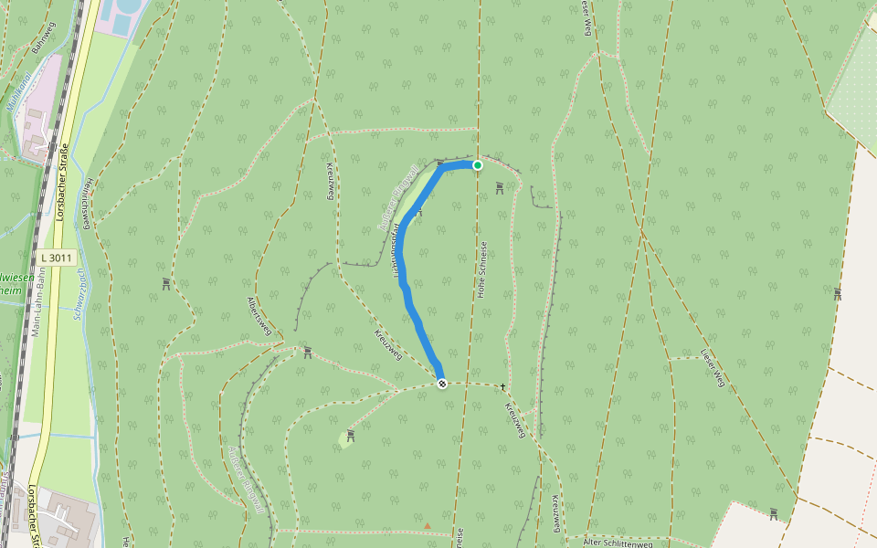 Lichtungspfad walking route map in Hofheim am Taunus