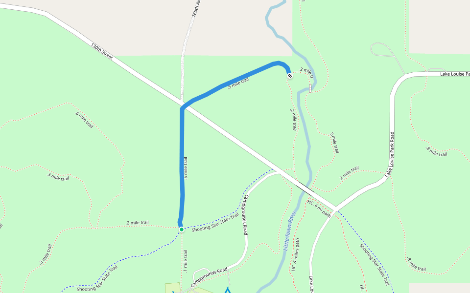 .5 mile trail Walking and Running Le Roy, Minnesota Pacer