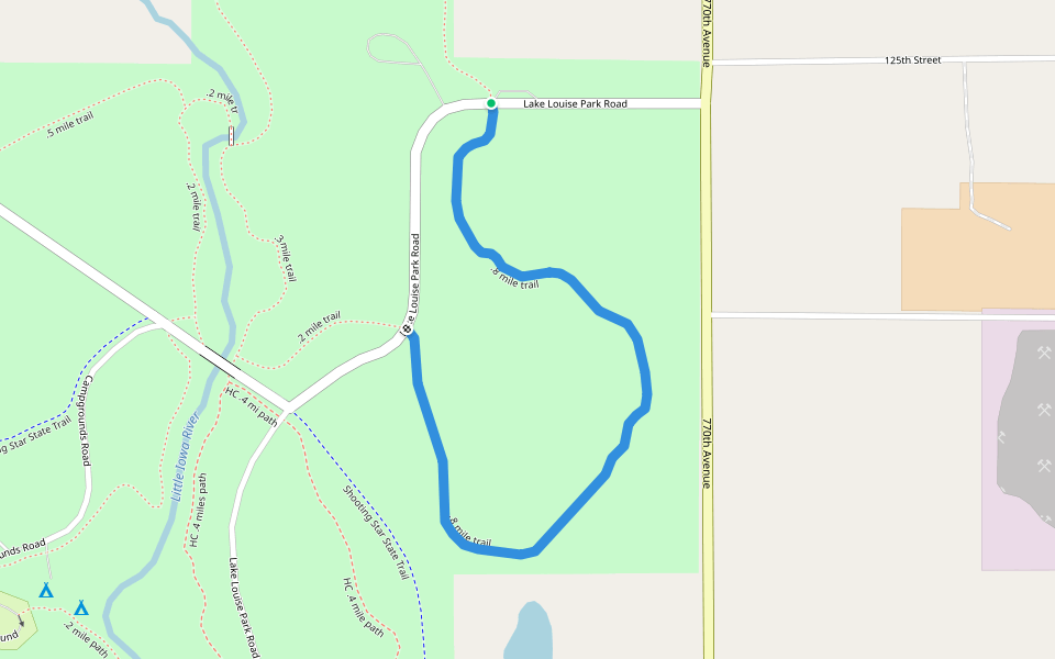 .8 mile trail walking route map in Le Roy