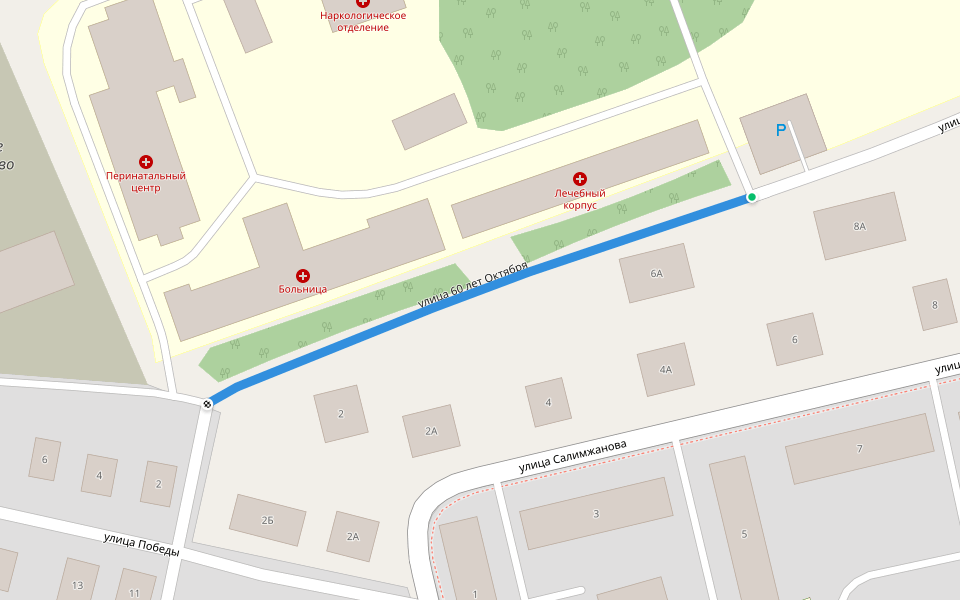 улица 60 лет Октября walking route map in Nurlat