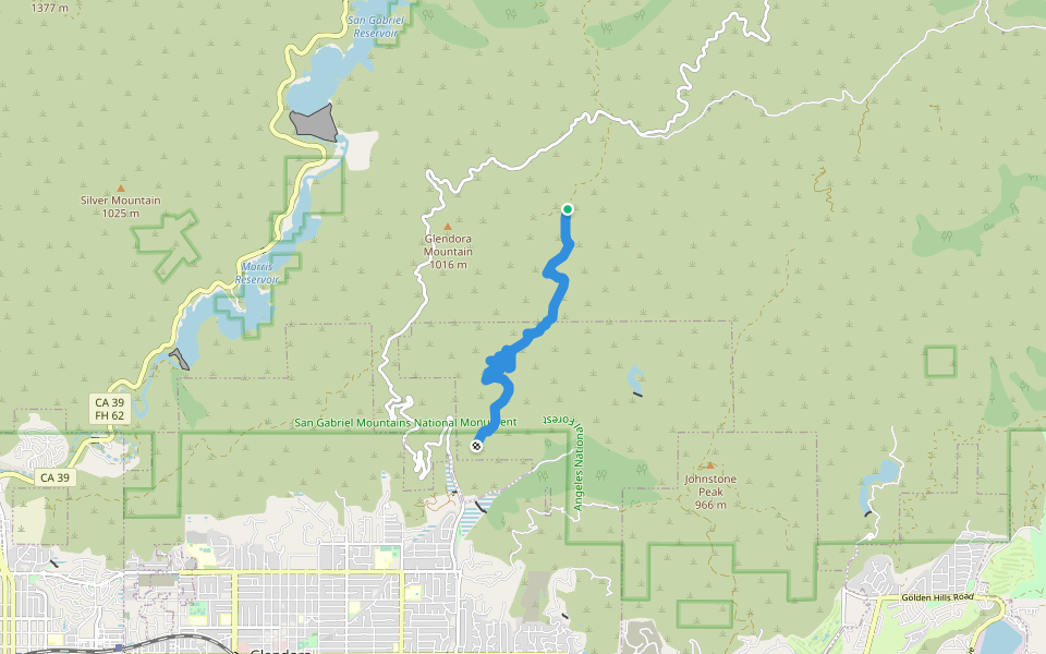 Lower Monroe Truck Trail walking route map in La Verne