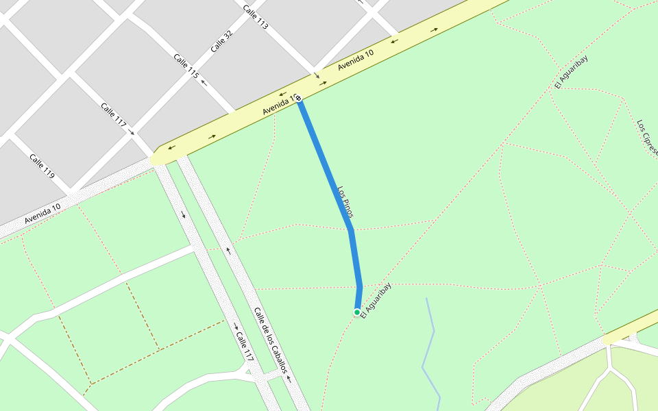 Los Pinos walking route map in Necochea