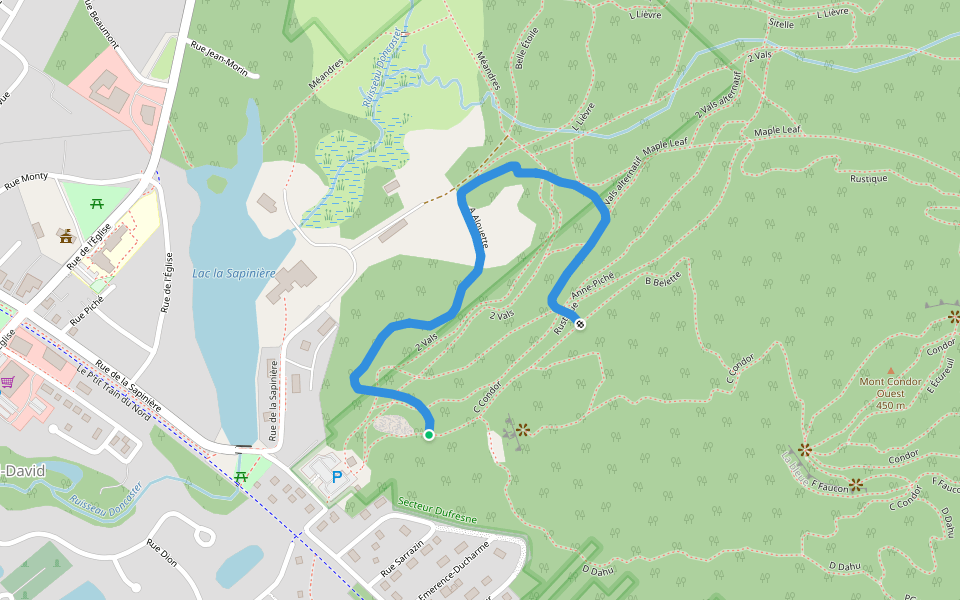 A Alouette walking route map in Val-David