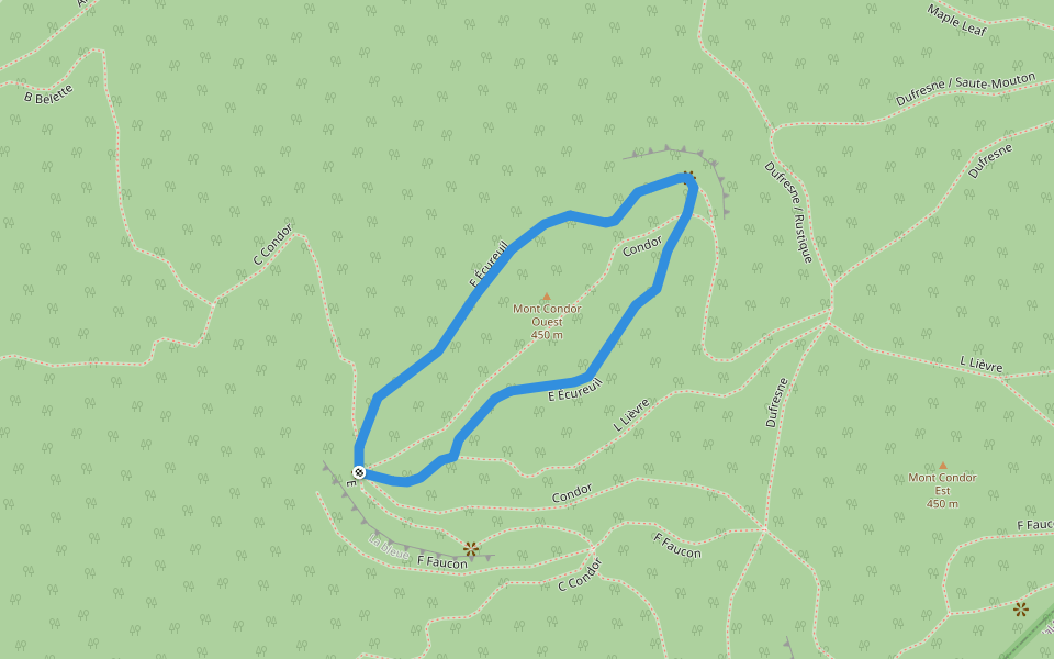 E Écureuil walking route map in Val-David