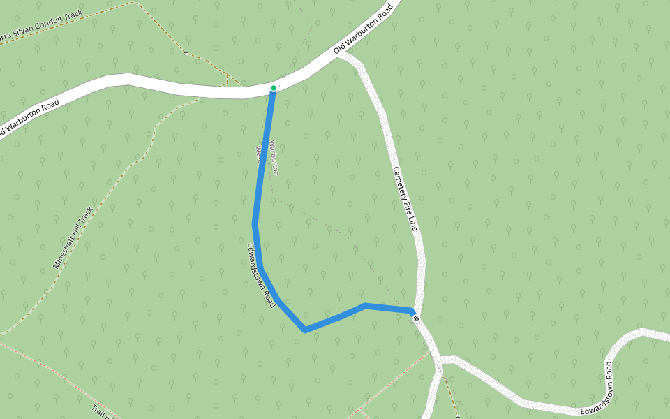 Edwardstown Road walking route map in Wesburn