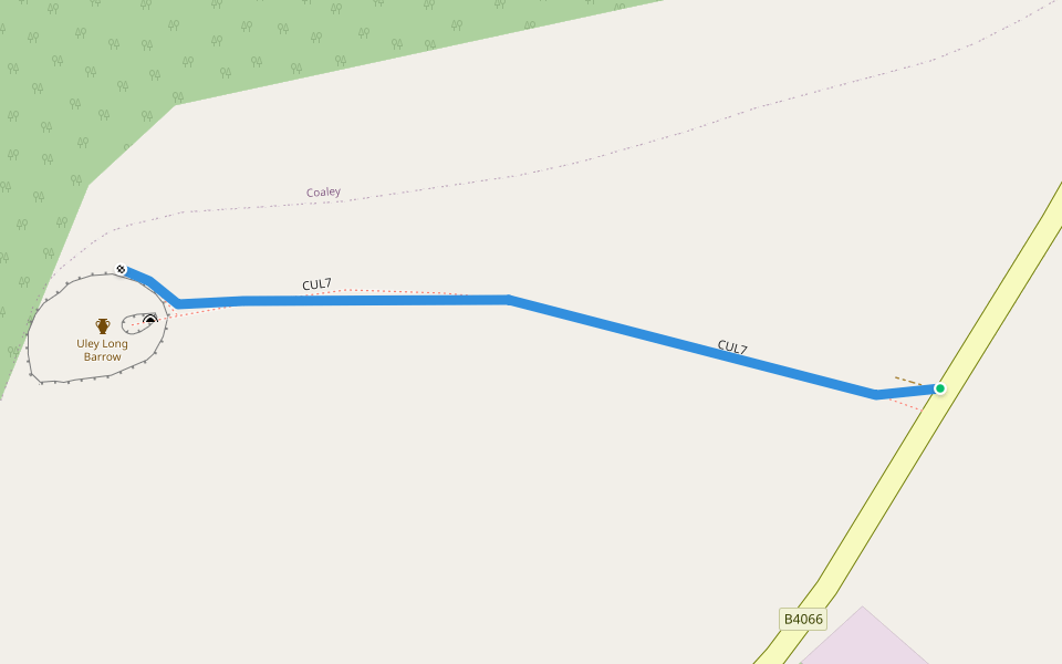 CUL7 walking route map in Uley