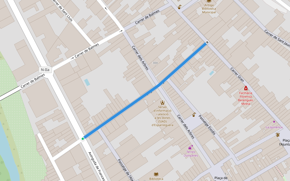 Carrer del Taquigraf Garriga walking route map in Esparreguera