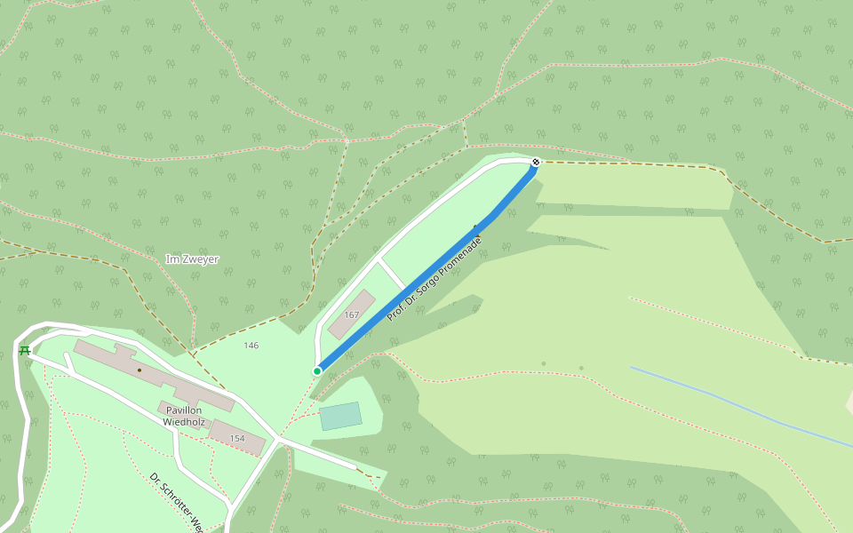 Prof. Dr. Sorgo Promenade walking route map in Alland