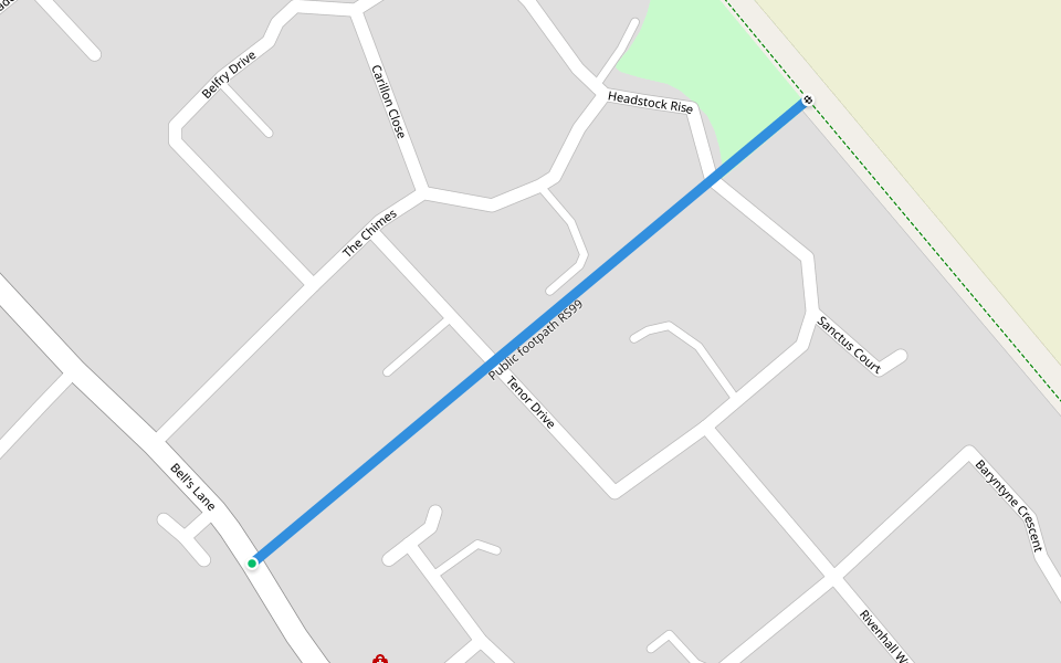 Public footpath RS99 walking route map in Hoo