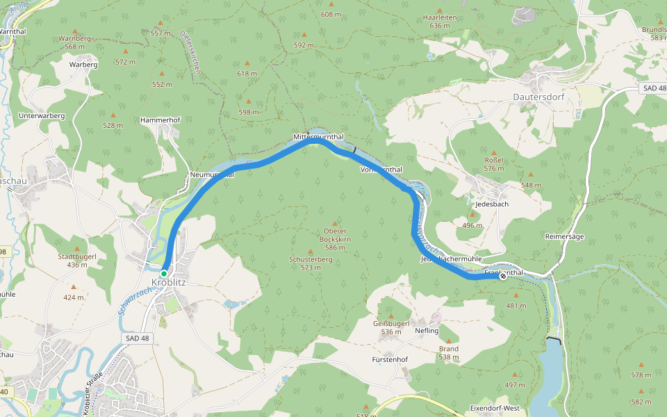 Schwarzachtal-Radweg walking route map in Neunburg vorm Wald