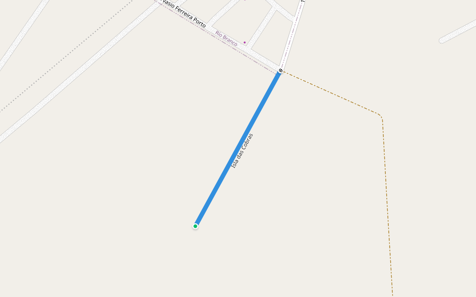 Isla das Cobras walking route map in Rio Branco