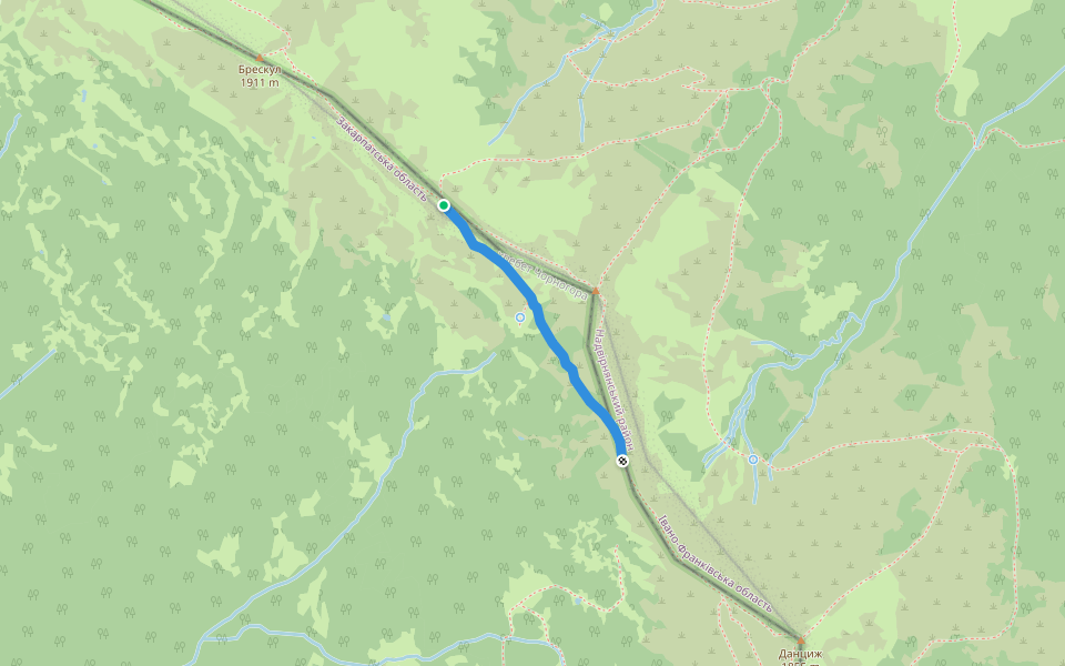 траверс Пожижевської walking route map in Vorokhta