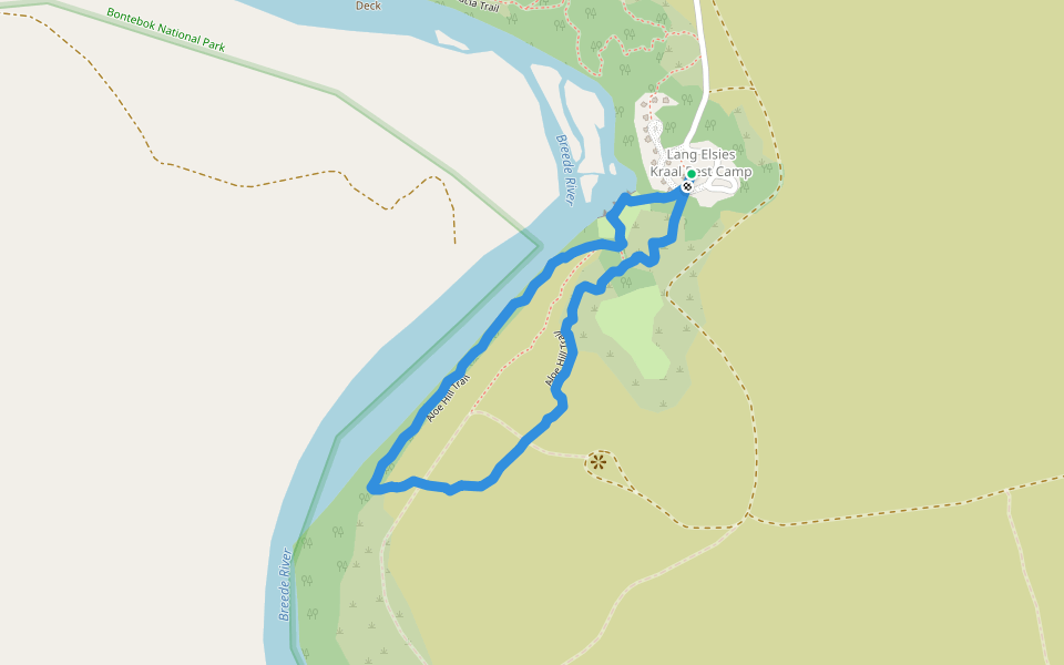 Aloe Hill Trail walking route map in Swellendam