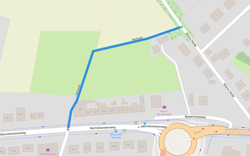 Heihoek walking route map in Willebroek