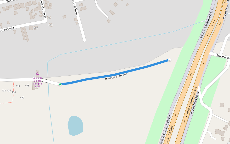 Travessa Praxedes walking route map in Rio Branco