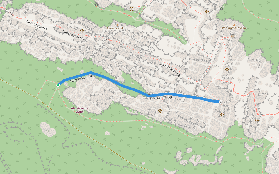 Flüchtlingsweg walking route map in Struppen