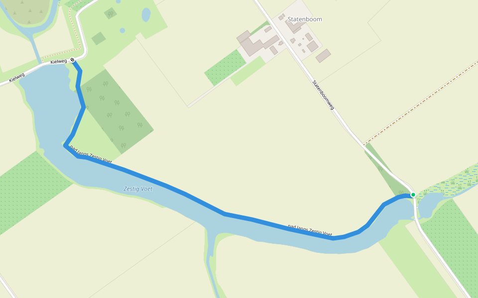 pad langs Zestig Voet walking route map in Clinge