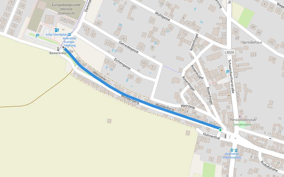 Wunderberg walking route map in Auersthal