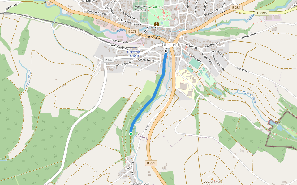 Sparbroder Pfad walking route map in Gersfeld (Rhön)