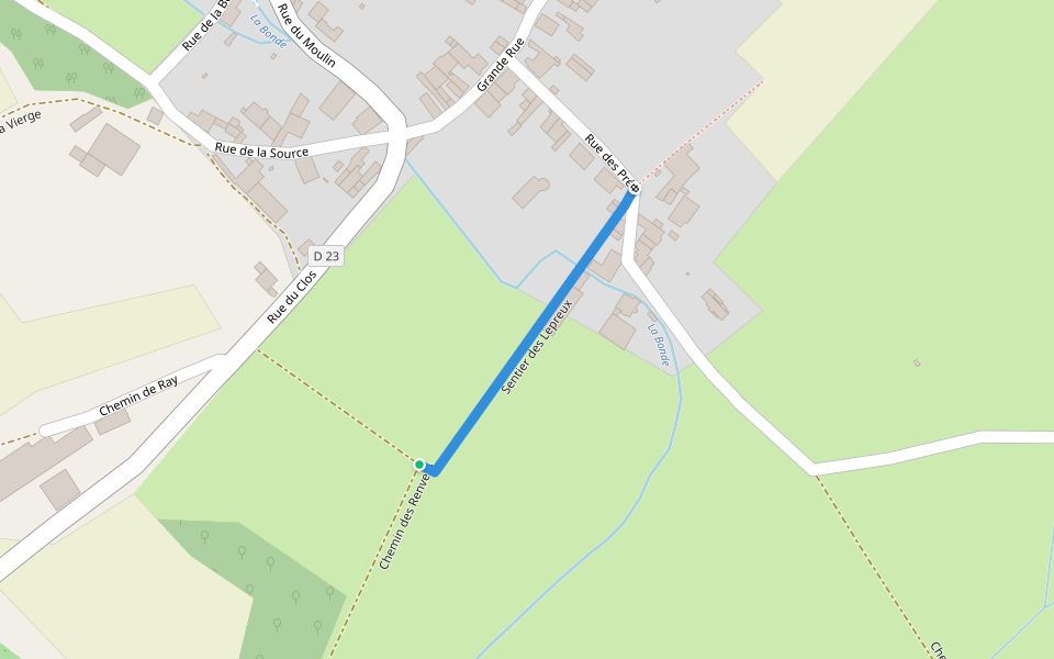 Sentier des Lepreux walking route map in Fédry