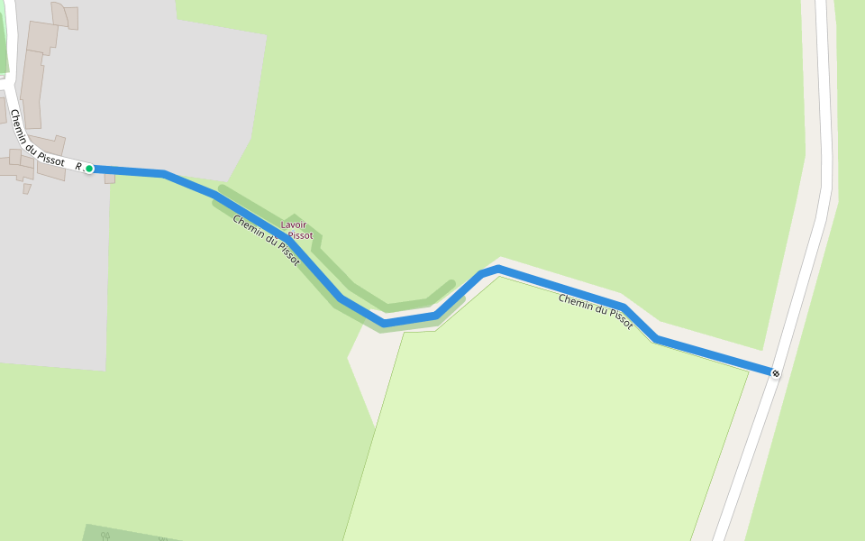 Chemin du Pissot walking route map in Brulon