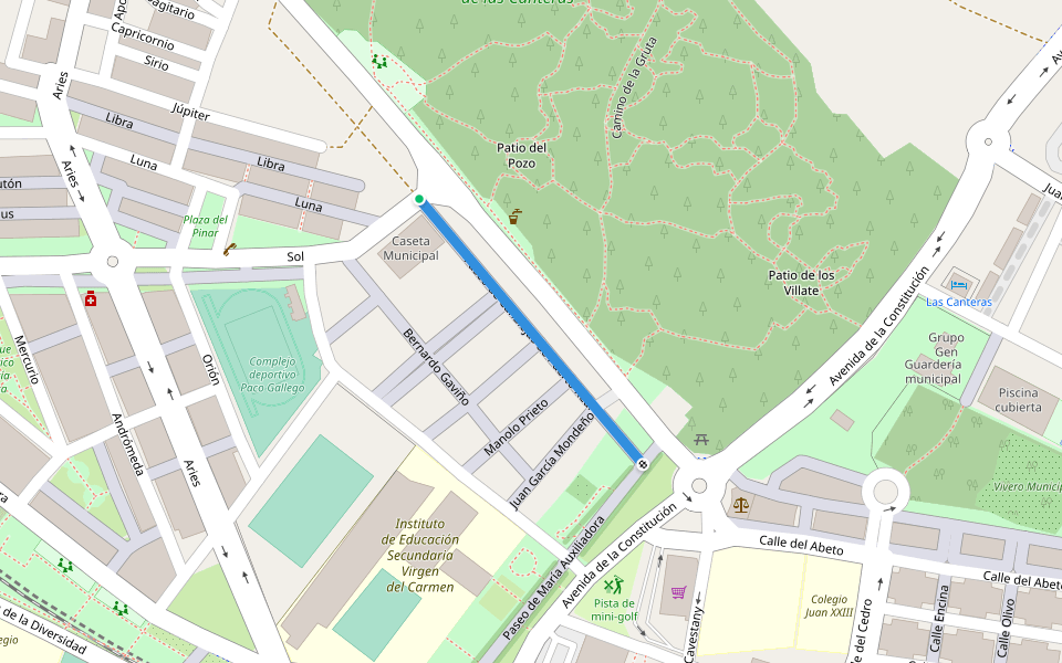 Paseo de Canalejas de Puerto Real walking route map in Puerto Real