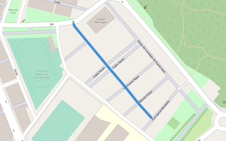 Bernardo Gaviño walking route map in Puerto Real