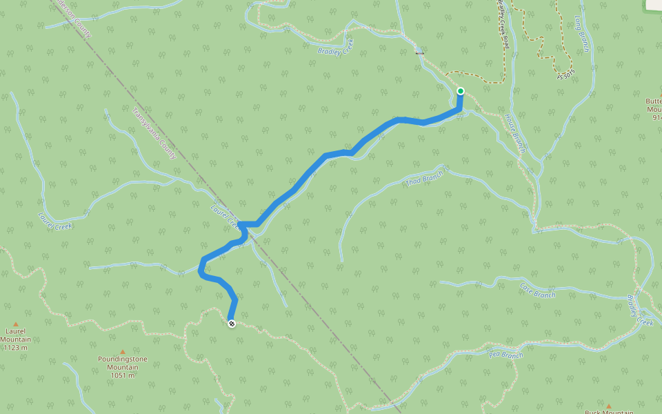 Laurel Creek walking route map in Horse Shoe
