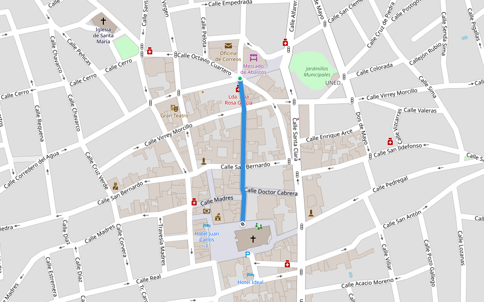 Calle Graciano Atienza walking route map in Villarrobledo