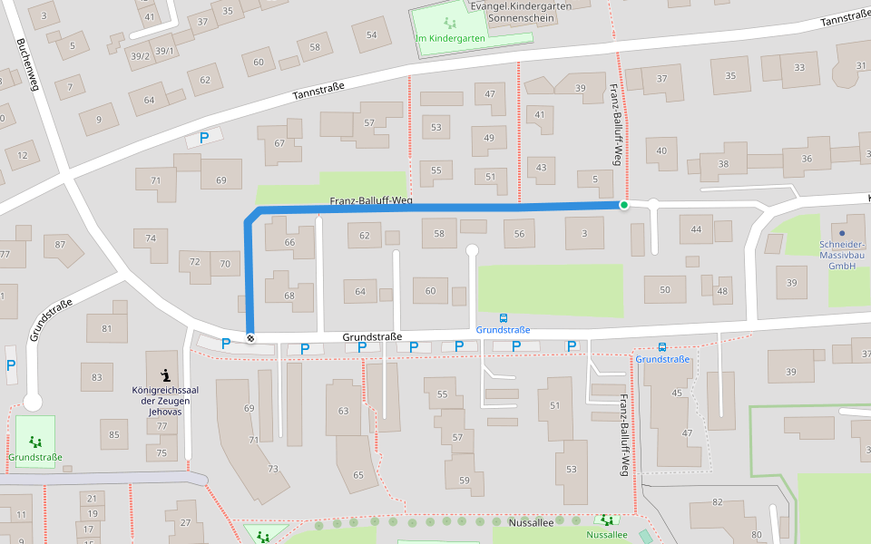 Franz-Balluff-Weg walking route map in Rottweil
