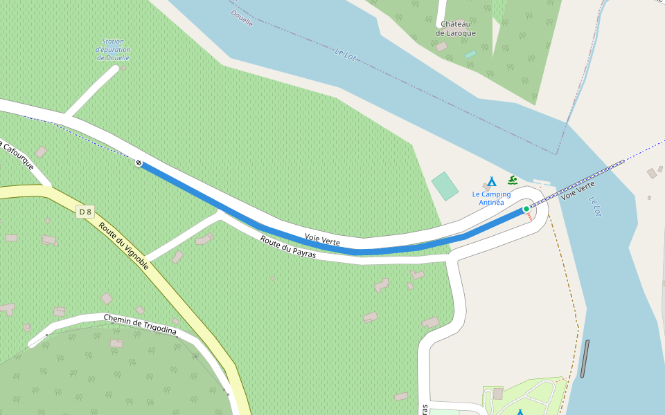 Ancienne Voie Ferrée Cahors-Fumel walking route map in Douelle