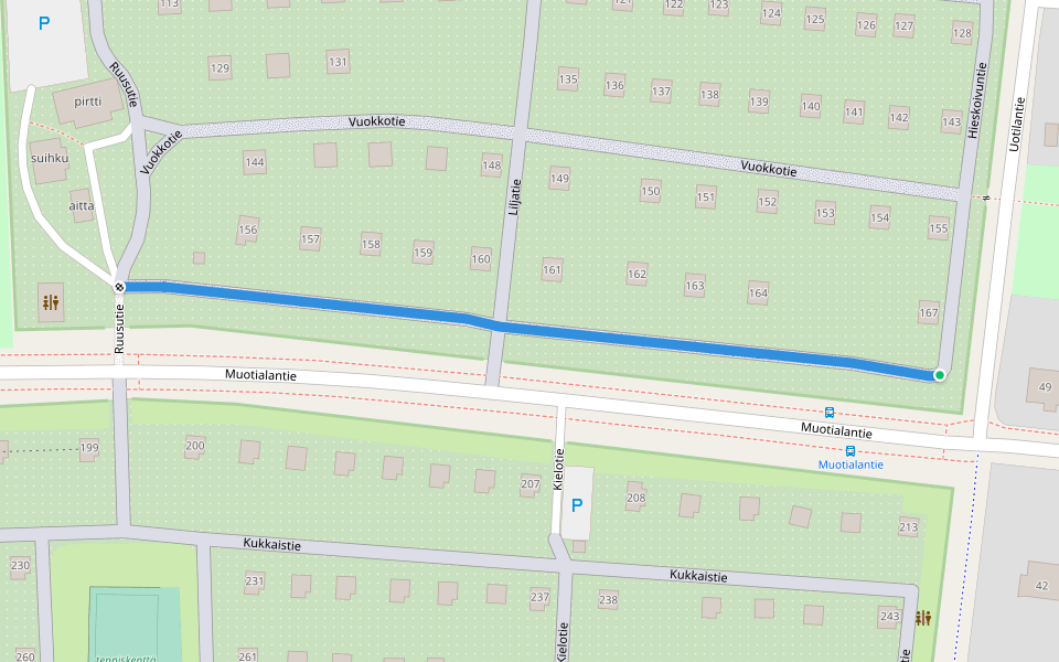 Sireenitie walking route map in Tampere
