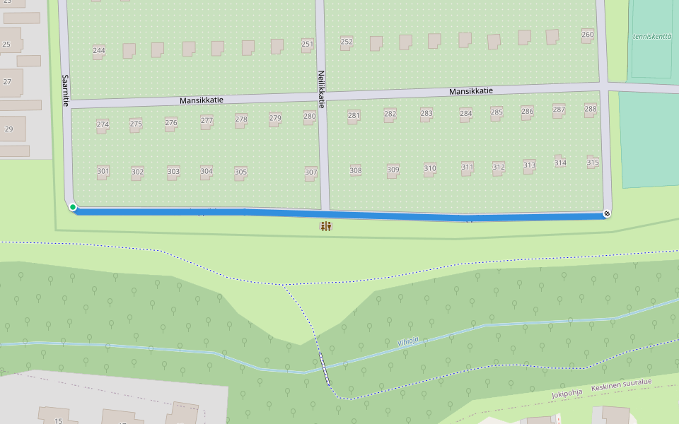 Leppätie walking route map in Tampere