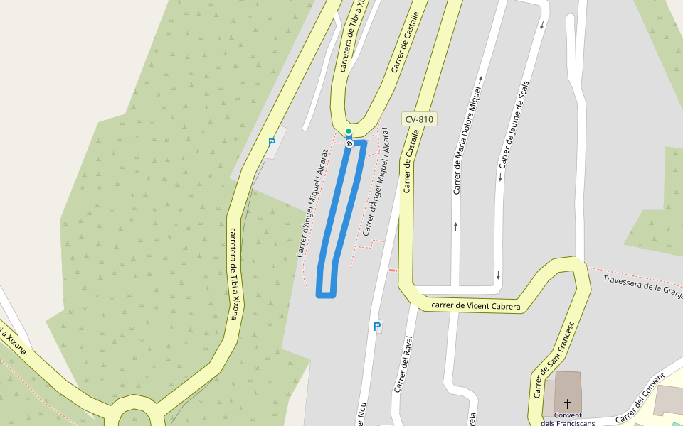 Carrer de l'Ángel Miquel i Alcarazl walking route map in Xixona