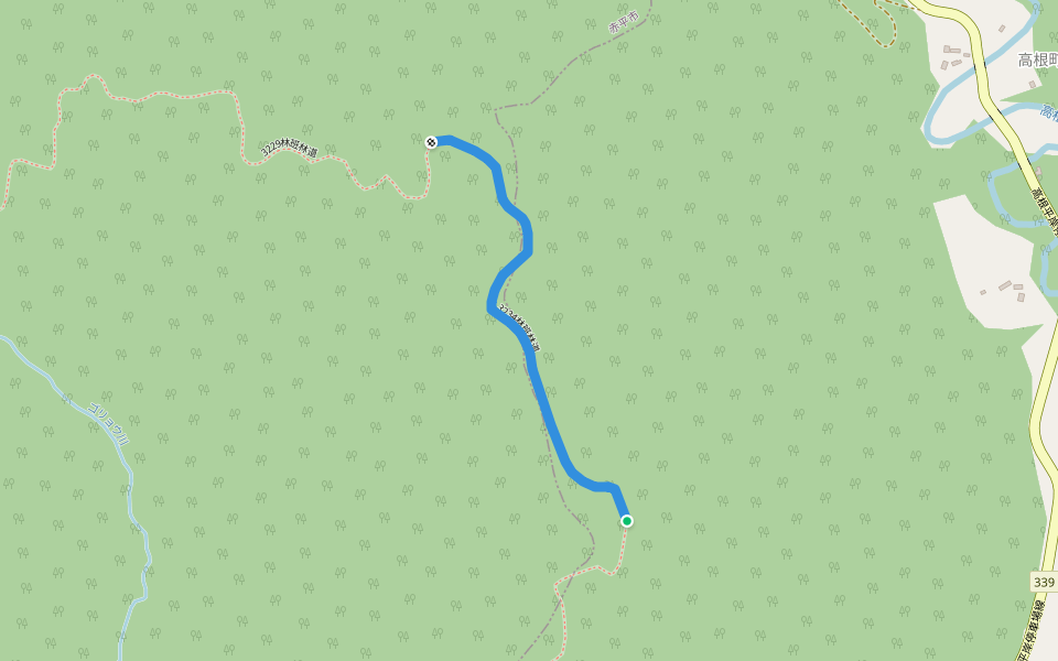 3234林班林道 walking route map in Ashibetsu