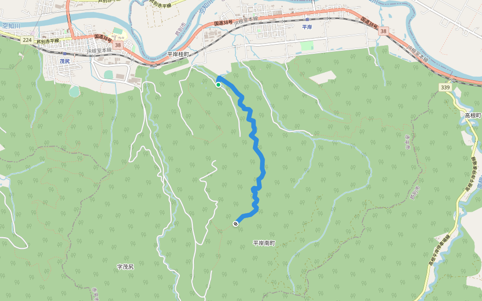 3222~3219林班林道 walking route map in Akabira