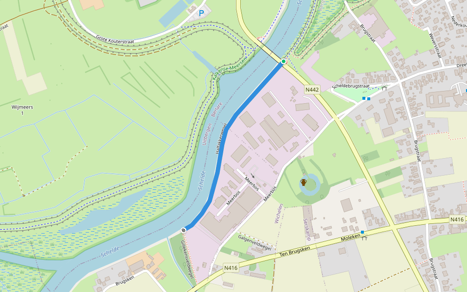 Halfakkerwegel walking route map in Berlare