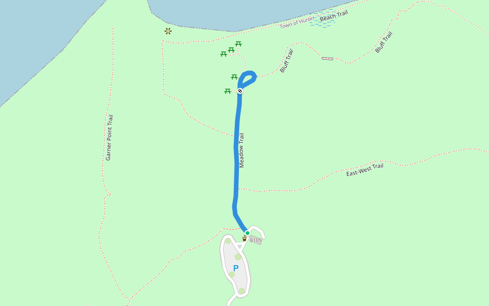Meadow Trail walking route map in Wolcott