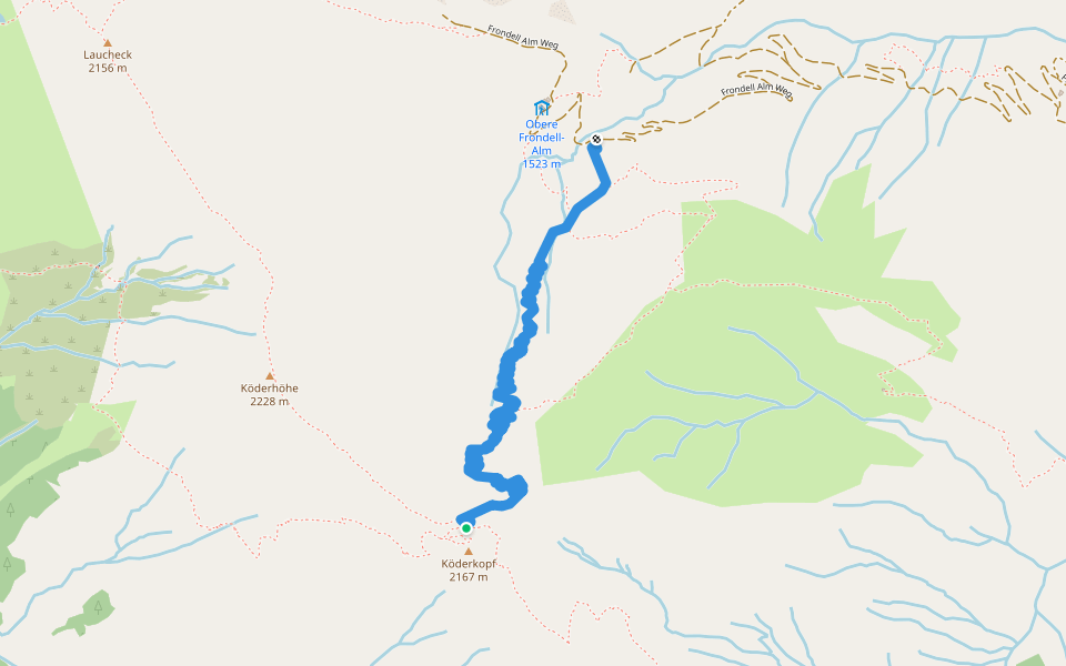 Kreuzsteig walking route map in Krieghof